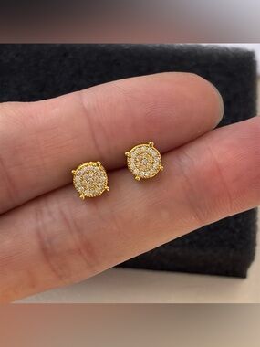 8mm Small CZ Stud Earrings for Men Women Streetwear Punk Hip Hop Unisex Earrings